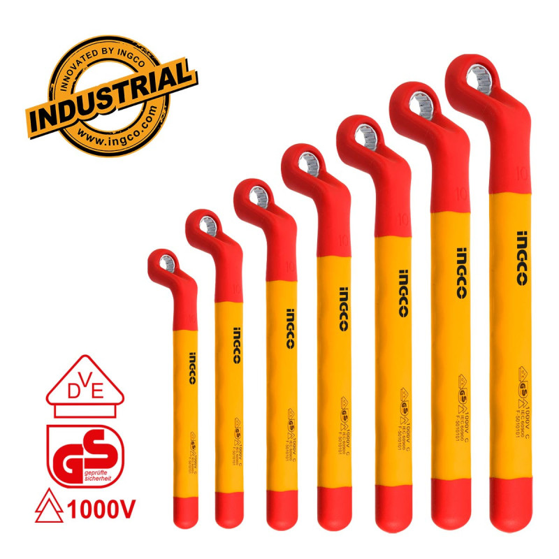 INGCO Κλειδιά Πολύγωνα Ηλεκτρολόγου VDE Σετ 7 τεμ. (HKISPA0702)