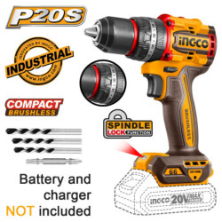 INGCO Κρουστικό Δραπανοκατσάβιδο Compact Μπαταρίας 20V Li-Ion SOLO 66Nm (CIDLI206681)