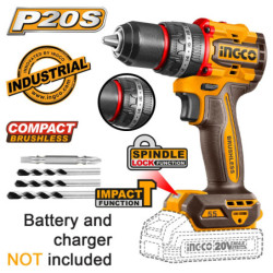INGCO Κρουστικό Δραπανοκατσάβιδο Μπαταρίας 20V Li-Ion SOLO 55Νm (CIDLI205581)