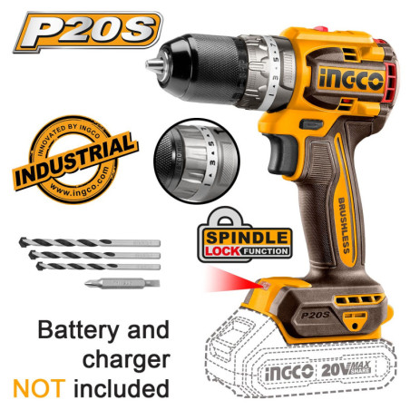 INGCO Κρουστικό Δραπανοκατσάβιδο Μπαταρίας 20V Li-Ion SOLO 60Nm (CIDLI206021)