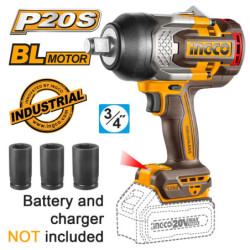 INGCO Κρουστικό Μπουλονόκλειδο Μπαταρίας 20V Li-Ion SOLO 1350-1900Nm (CIWLI201351)