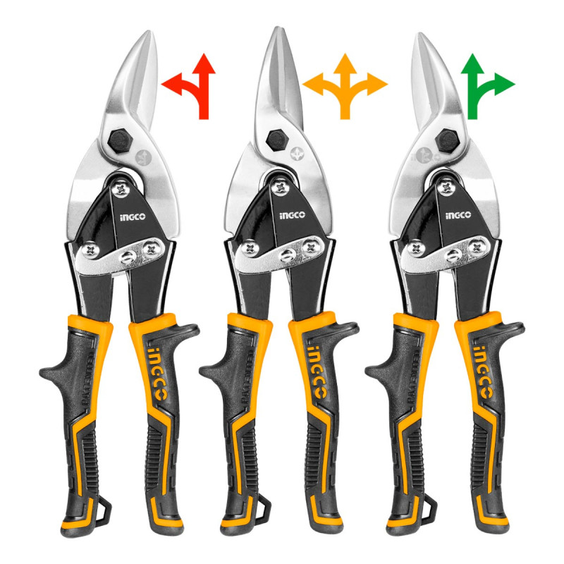 INGCO Λαμαρινοψάλιδα 250mm Σετ 3 τεμ. (HTSNK0110)