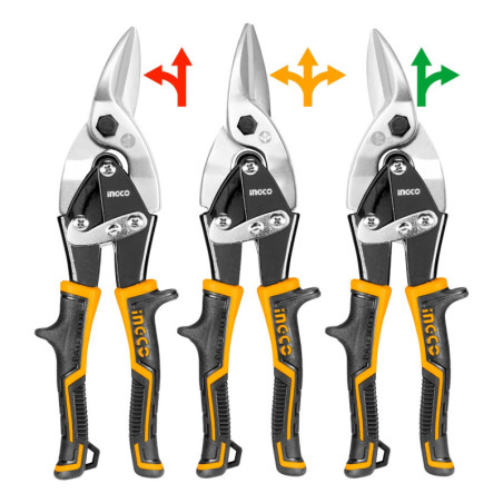 INGCO Λαμαρινοψάλιδα 250mm Σετ 3 τεμ. (HTSNK0110)