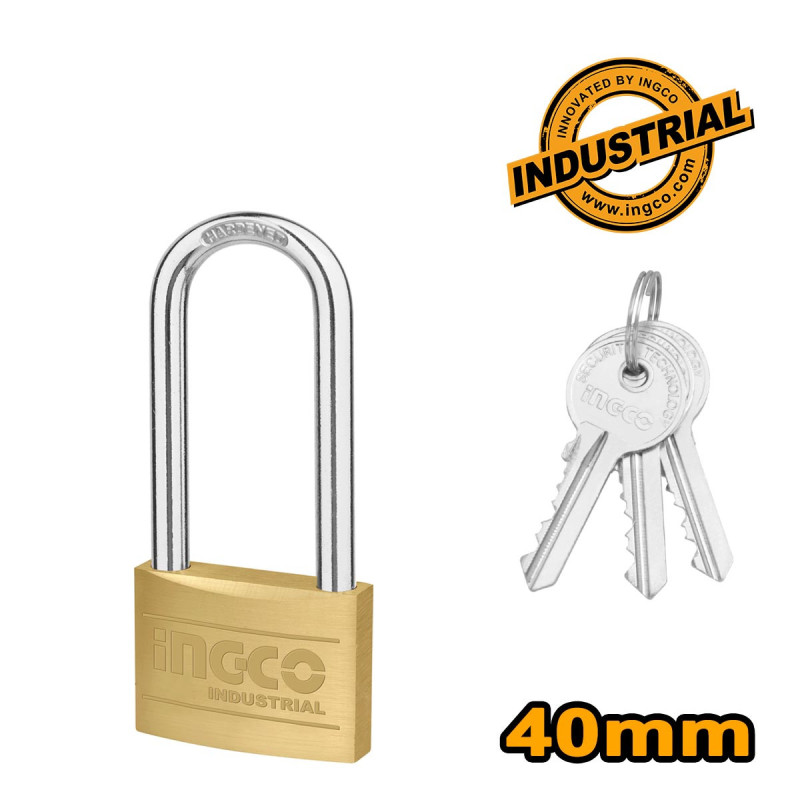 INGCO Λουκέτο Μακρύλαιμο Ορειχάλκινο 40mm (DBPL0402L)