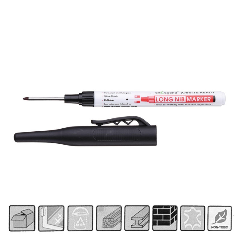 ΚΙΝΑ Μαρκαδόρος Σημαδέματος Ανεξίτηλος Μαύρος με Μακριά Μύτη (101336)