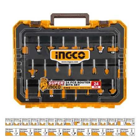 INGCO Μαχαίρια Ρούτερ Σετ 24 τεμ. Πλήρες (AKRT24062)