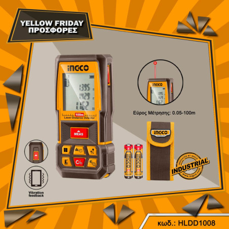 INGCO Μετρητής Αποστάσεων Laser 100m (HLDD1008)