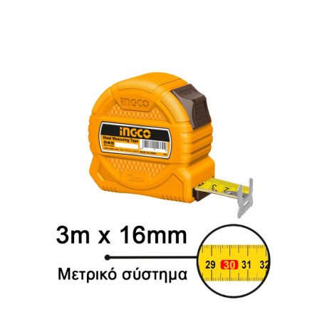INGCO Μετροταινία 3m x 16mm (HSMT39316-1)