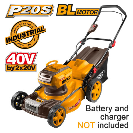 INGCO Μηχανή Γκαζόν Μπαταρίας 18"  2x20V Li-Ion SOLO (LMLI20185)