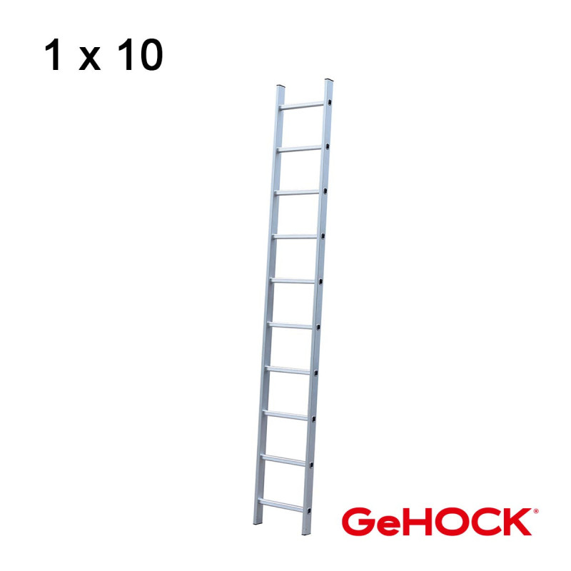 GeHOCK Μονή Σκάλα Αλουμινίου 1 x 10 Σκαλοπάτια GeHOCK (605010)
