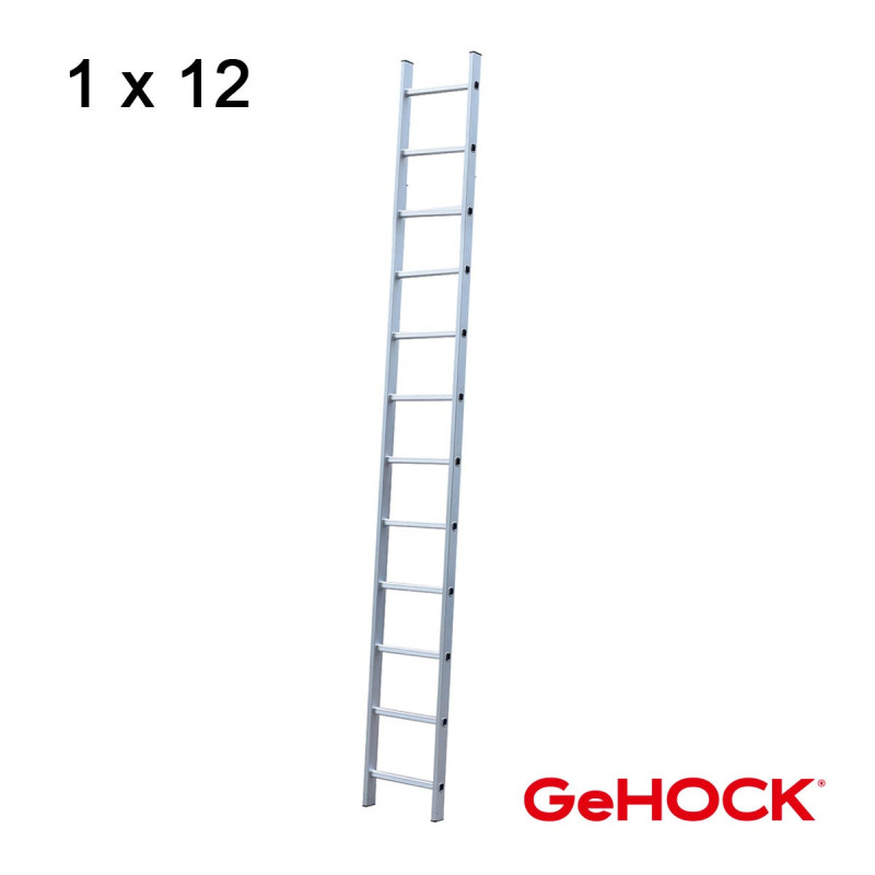 GeHOCK Μονή Σκάλα Αλουμινίου 1 x 12 Σκαλοπάτια GeHOCK (605012)