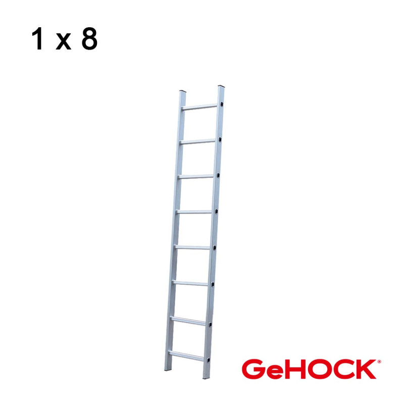 GeHOCK Μονή Σκάλα Αλουμινίου 1 x 8 Σκαλοπάτια GeHOCK (605008)