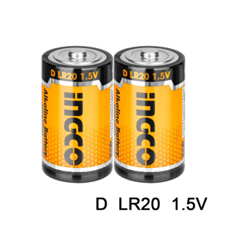 INGCO Μπαταρία Αλκαλική LR20  (D)   2 τεμ. (HAB1D01)