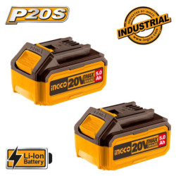 INGCO Μπαταρίες 20V 5.0Ah Li-Ion 2 τεμ. (COSLI240464E)