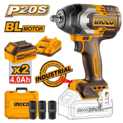 INGCO Μπουλονόκλειδο Κρουστικό Μπαταρίας 20V Li-Ion 850-1000Nm (CIWLI2085E)