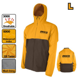 INGCO Μπουφάν Αντιανεμικό - Αδιάβροχο με Κουκούλα L (HJATL2281.L)