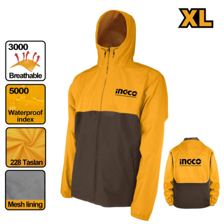 INGCO Μπουφάν Αντιανεμικό - Αδιάβροχο με Κουκούλα XL (HJATL2281.XL)