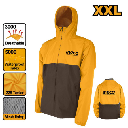 INGCO Μπουφάν Αντιανεμικό - Αδιάβροχο με Κουκούλα XXL (HJATL2281.XXL)
