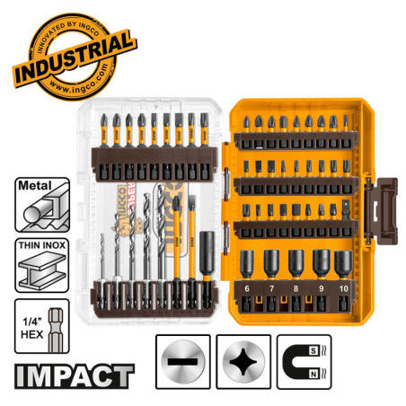INGCO Μύτες Impact 1/4" Hex Σετ 49 τεμ. (AKDL24906)