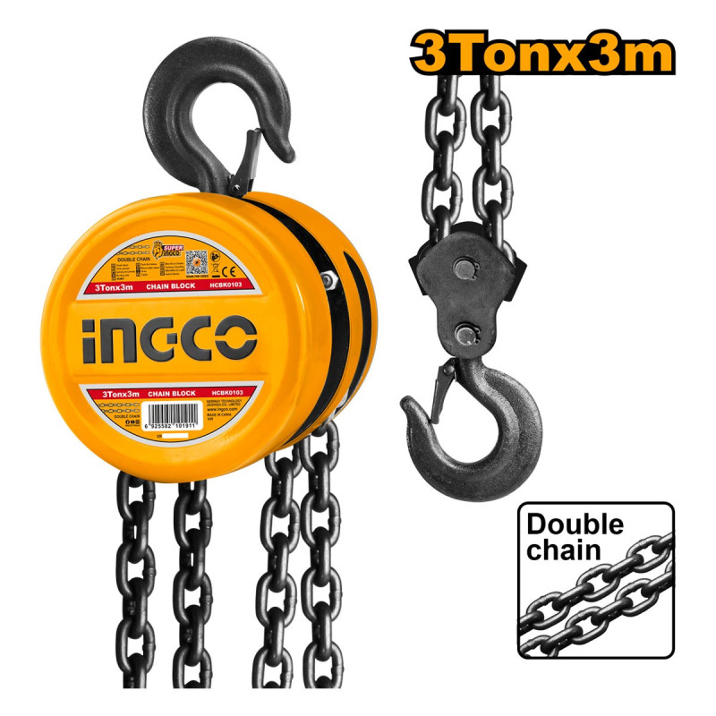 INGCO Παλάγκο Αλυσίδας -  Γερανάκι 3 Ton (HCBK0103)