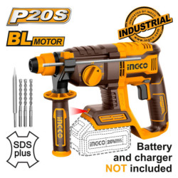 INGCO Πιστολέτο Περιστροφικό Κρουστικό Σκαπτικό Μπαταρίας 20V Li-Ion SOLO 2J (CRHLI20208)