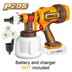 INGCO Πιστόλι Βαφής Μπαταρίας 20V Li-Ion SOLO (Με Λειτουργία Φυσητήρα) (CSGLI2004)