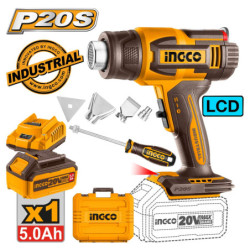 INGCO Πιστόλι Θερμού Αέρα Μπαταρίας 20V Li-Ion με LCD Οθόνη (HGLI20035)