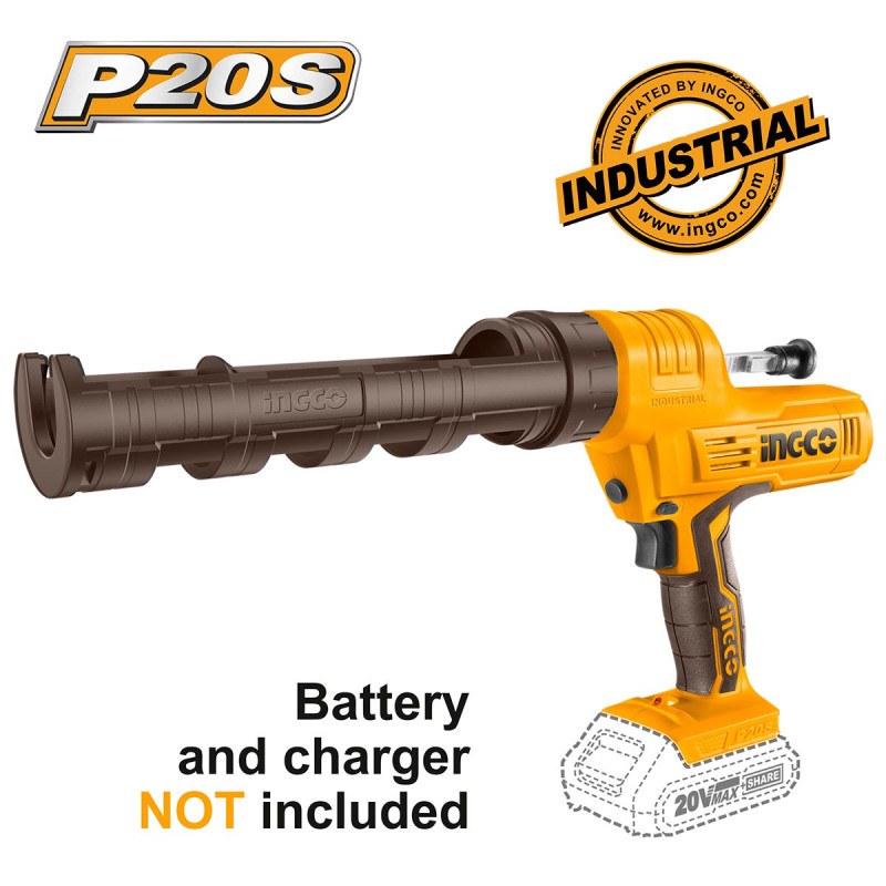 INGCO Πιστόλι Σιλικόνης Φύσιγγας Μπαταρίας 20V Li-Ion SOLO (CCGLI2001)