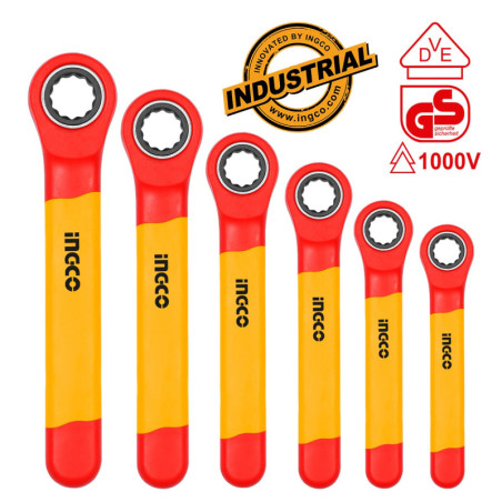 INGCO Πολύγωνα Κλειδιά Καστάνιας Ηλεκτρολόγου VDE Σετ 6 τεμ. (HKISPA0603)