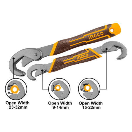 INGCO Πολύκλειδα 9-32mm Σετ 2 τεμ. (HBWS09328)