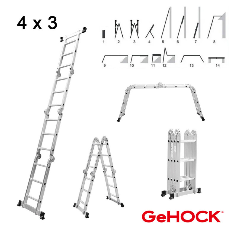 GeHOCK Πολυμορφική Σκάλα Αλουμινίου 4 x 3 GeHOCK (9351370)