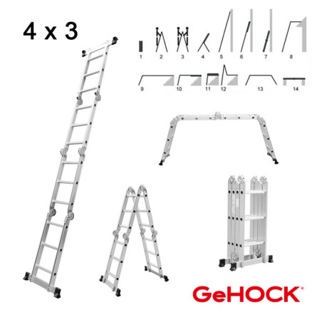 GeHOCK Πολυμορφική Σκάλα Αλουμινίου 4 x 3 GeHOCK (9351370)