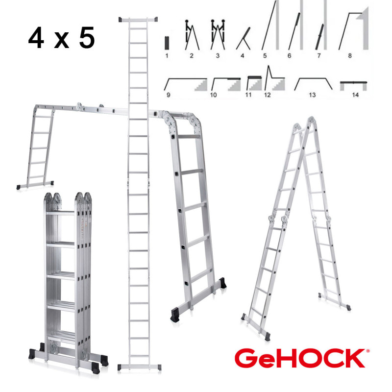 GeHOCK Πολυμορφική Σκάλα Αλουμινίου 4 x 5 GeHOCK (9351580)