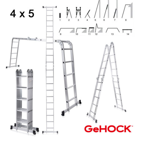 GeHOCK Πολυμορφική Σκάλα Αλουμινίου 4 x 5 GeHOCK (9351580)