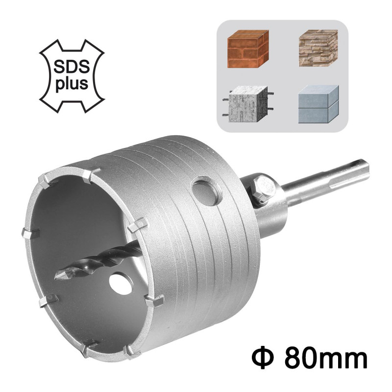 INGCO Ποτηροκορώνα Μπετού-Τούβλου SDS plus 80mm (HCB0801)