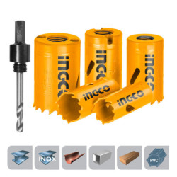 INGCO Ποτηροτρύπανα Bi-Metal με Άξονα Σετ 7 τεμ 19-35mm (AKH0071)