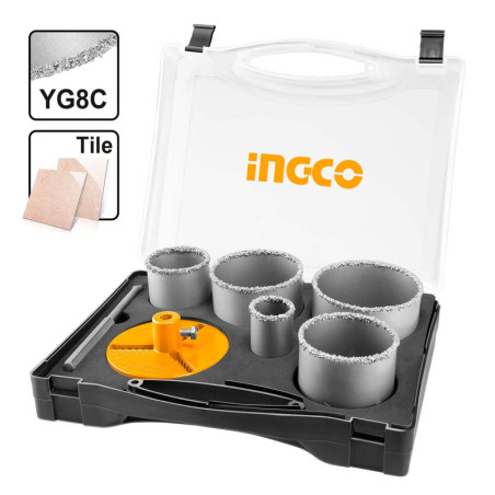 INGCO Ποτηροτρύπανα Μπετού - Τούβλου Σετ 5 τεμ 33-83mm (AKCH0071)