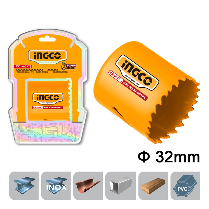 INGCO Ποτηροτρύπανο Bi-Metal 32mm (HSB10321)