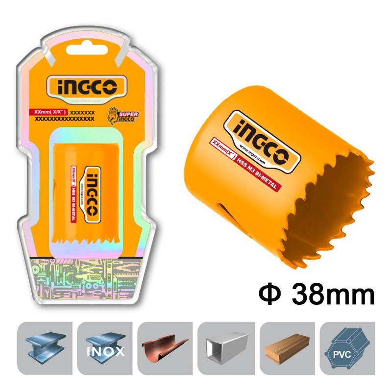 INGCO Ποτηροτρύπανο Bi-Metal 38mm (HSB10381)