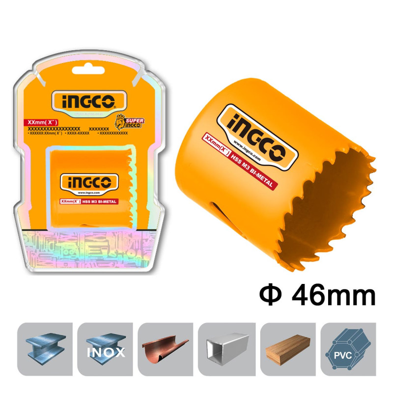 INGCO Ποτηροτρύπανο Bi-Metal 46mm (HSB10461)