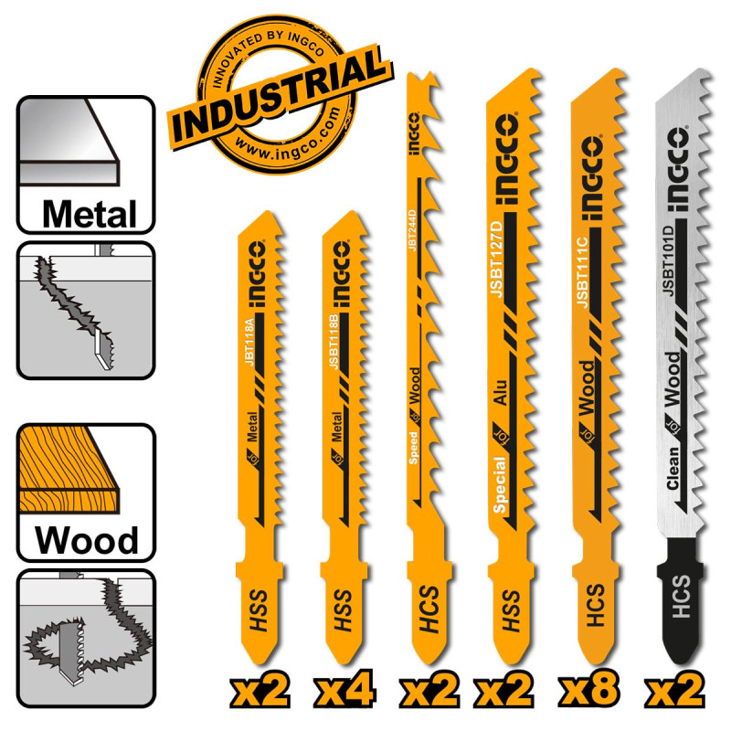INGCO Πριονόλαμες Σέγας Μεικτό Σετ 20 τεμ. (JSBT2001)