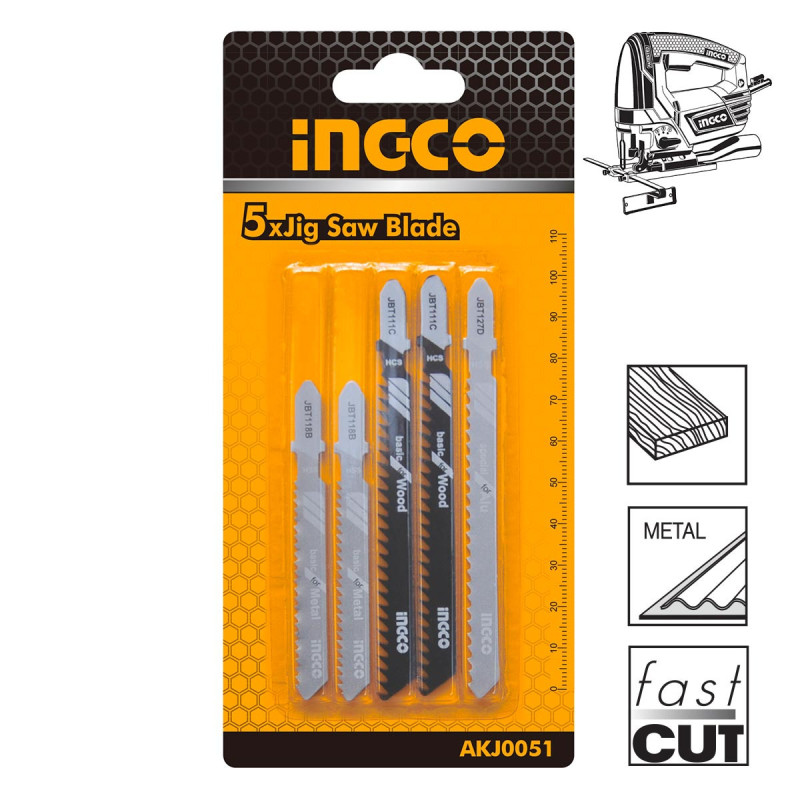 INGCO Πριονόλαμες Σέγας Μεικτό Σετ 5 τεμ. (AKJ0051)