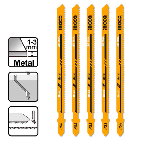 INGCO Πριονόλαμες Σέγας Μετάλλου 5 τεμ. 130mm (JBT318A)