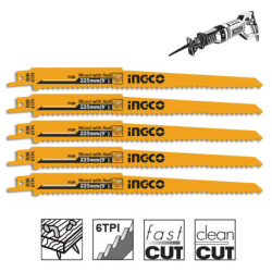 INGCO Πριονόλαμες Σπαθόσεγας Ξύλου - Καρφιών Σετ 5 τεμ. 225mm (RSB1111DF)