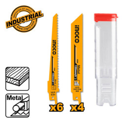 INGCO Πριονόλαμες Σπαθόσεγας Ξύλου - Μετάλλου Σετ 10 τεμ. (RSB1002)