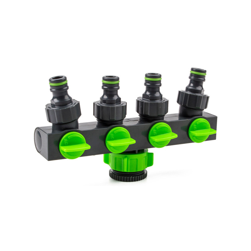 GeHOCK Ρακόρ Τετραπλής Παροχής με Διακόπτες 3/4" - 1" GeHOCK (4WTA3401)