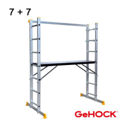 GeHOCK Σκαλωσιά Αλουμινίου Διπλή Αναδιπλούμενη 7 + 7 Σκαλοπάτια GeHOCK (617007)