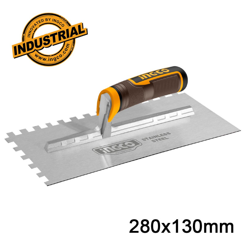 INGCO Σπάτουλα Πλακιδίων Οδοντωτή INOX 280x130mm (HPTT28138)