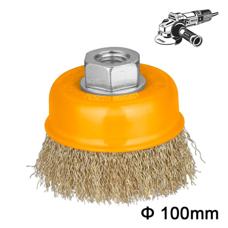 INGCO Συρματόβουρτσα Γωνιακού Tροχού M14 100mm (WB11001)