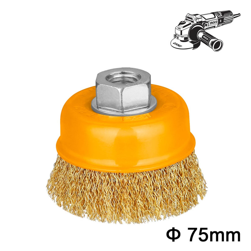 INGCO Συρματόβουρτσα Γωνιακού Tροχού M14 75mm (WB10751)